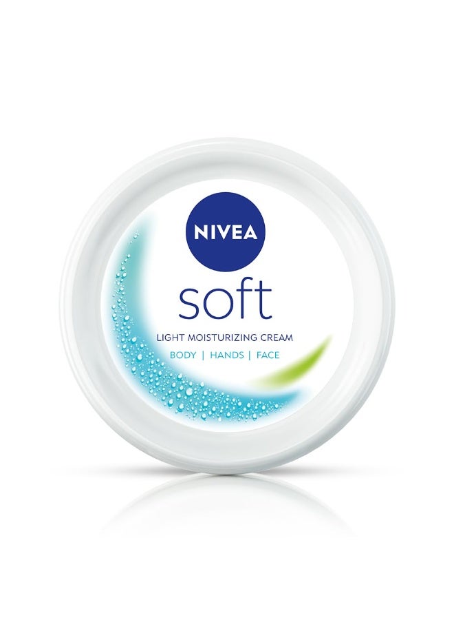 NIVEA Soft Light Moisturizer For Face, Hand & Body, Instant Hydration, Non-Greasy Cream With Vitamin E & Jojoba Oil, 100ml - Image 1